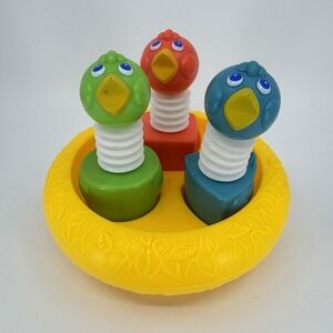 Vintage 1980 Kenner Discovery Time Shape Sorter Nest o' Rockin Robbins Baby Toy